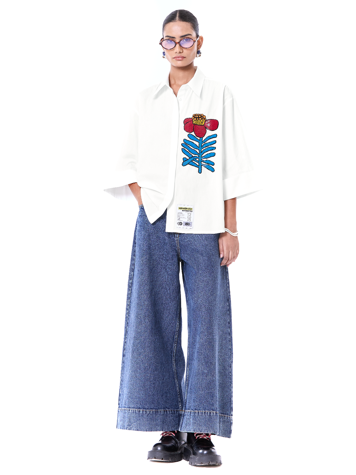 Embroidered Oversize Shirt