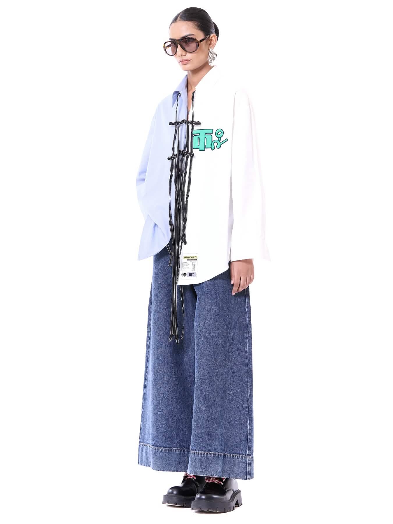 Logo Split Tie-up Shirt