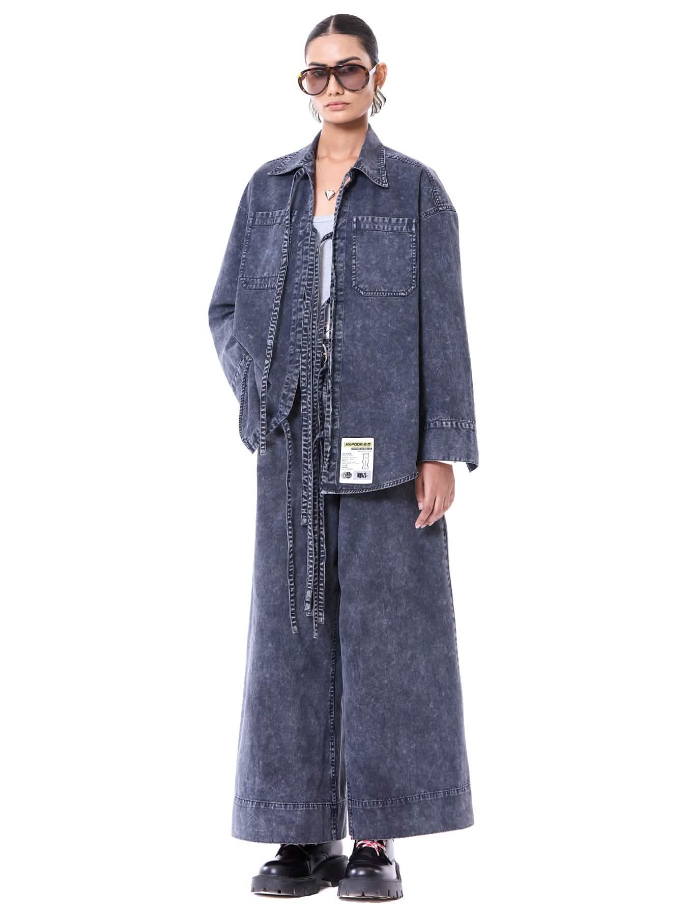 Washed Tie-up Shacket