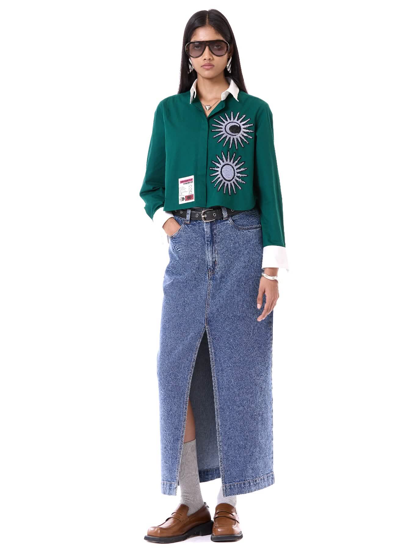 Embroidered Cropped Shirt