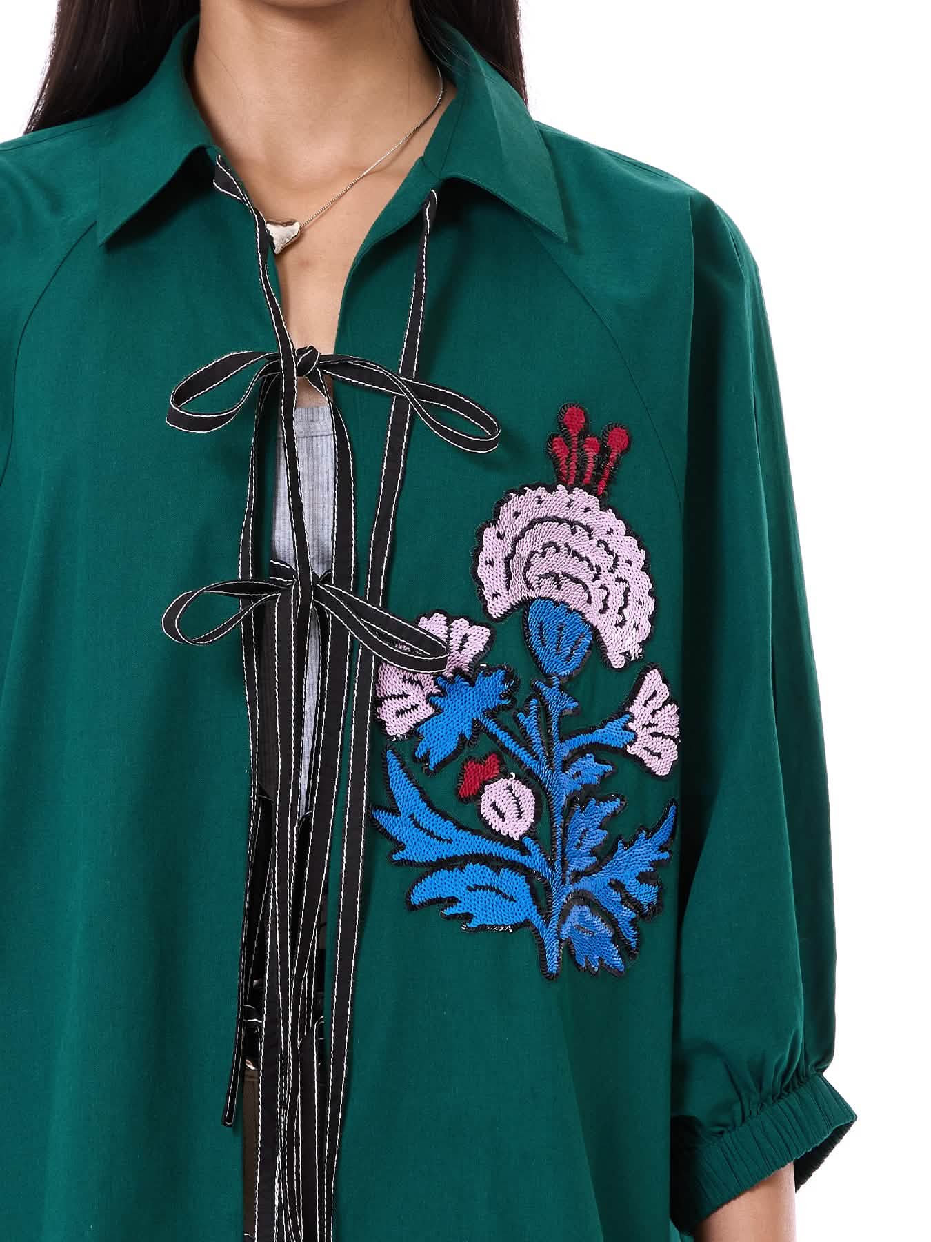 Embroidered Tie-up Shirt