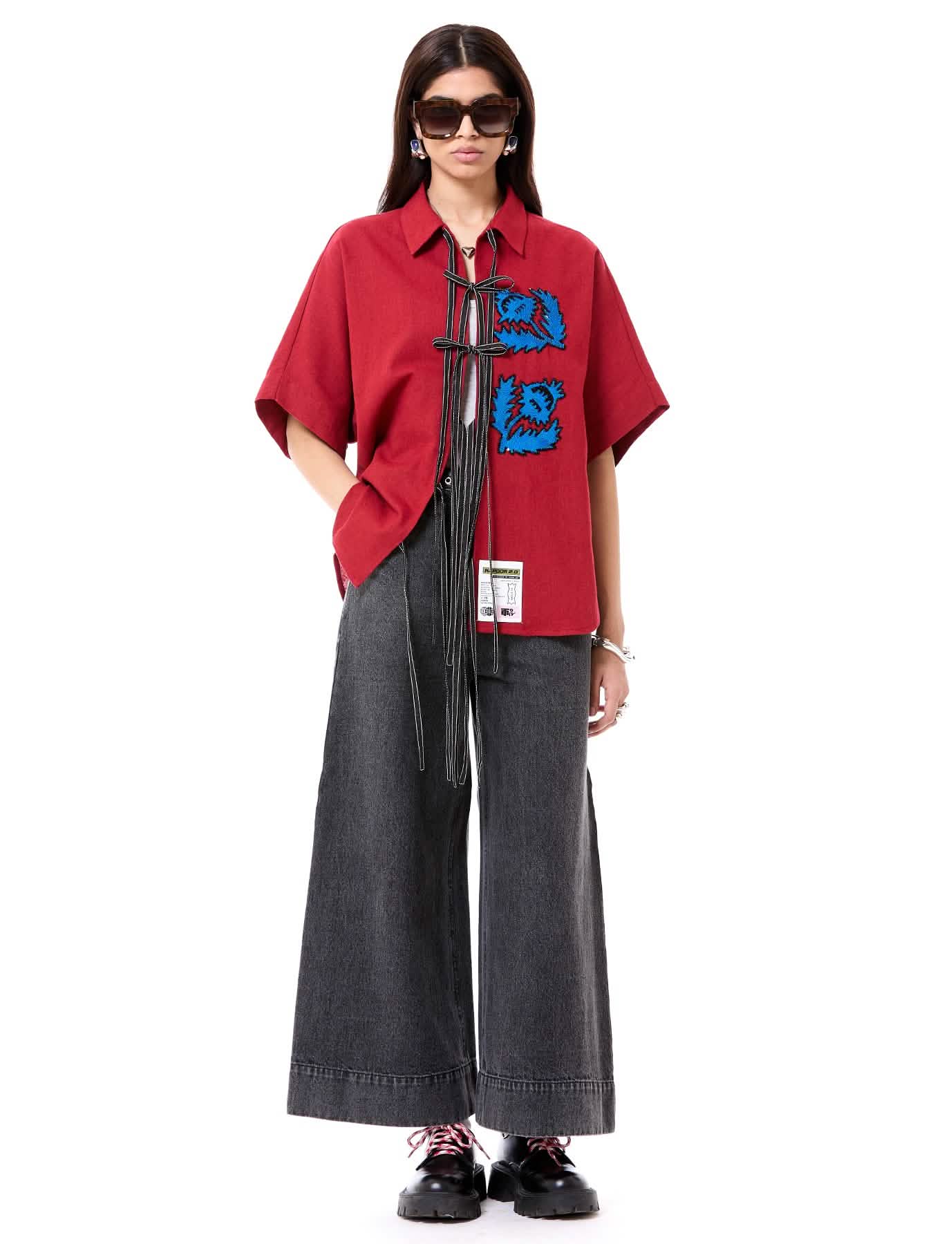 Embroidered Tie-up Shirt