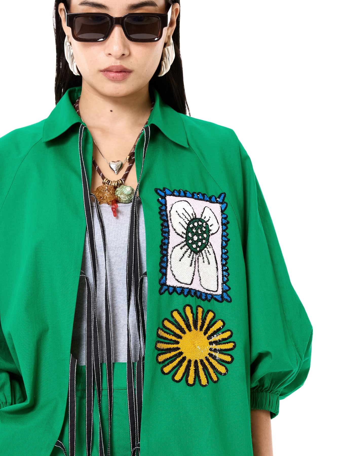 Embroidered Wing Tie-up Co-ord Set