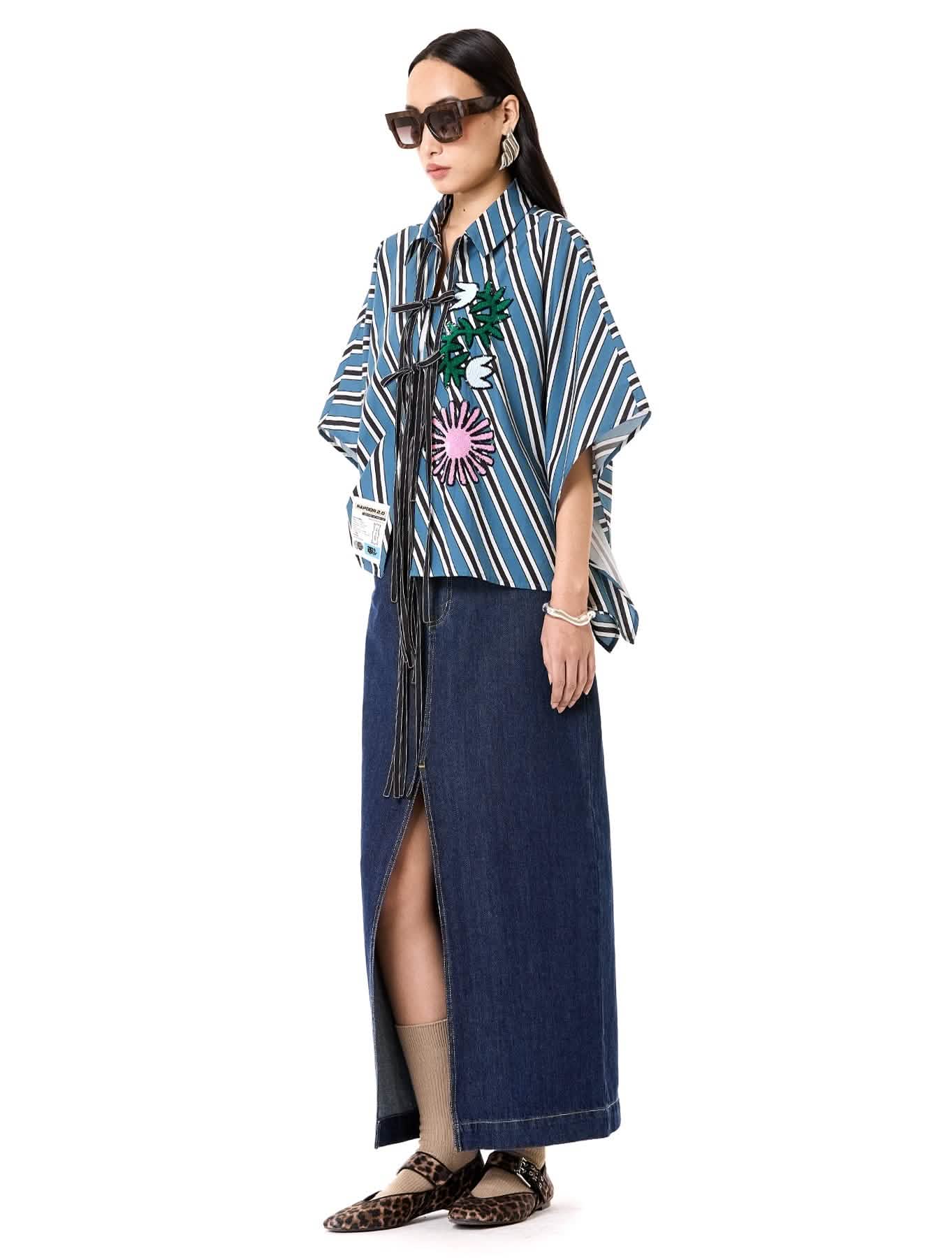 Embroidered Kaftan Tie-up Shirt
