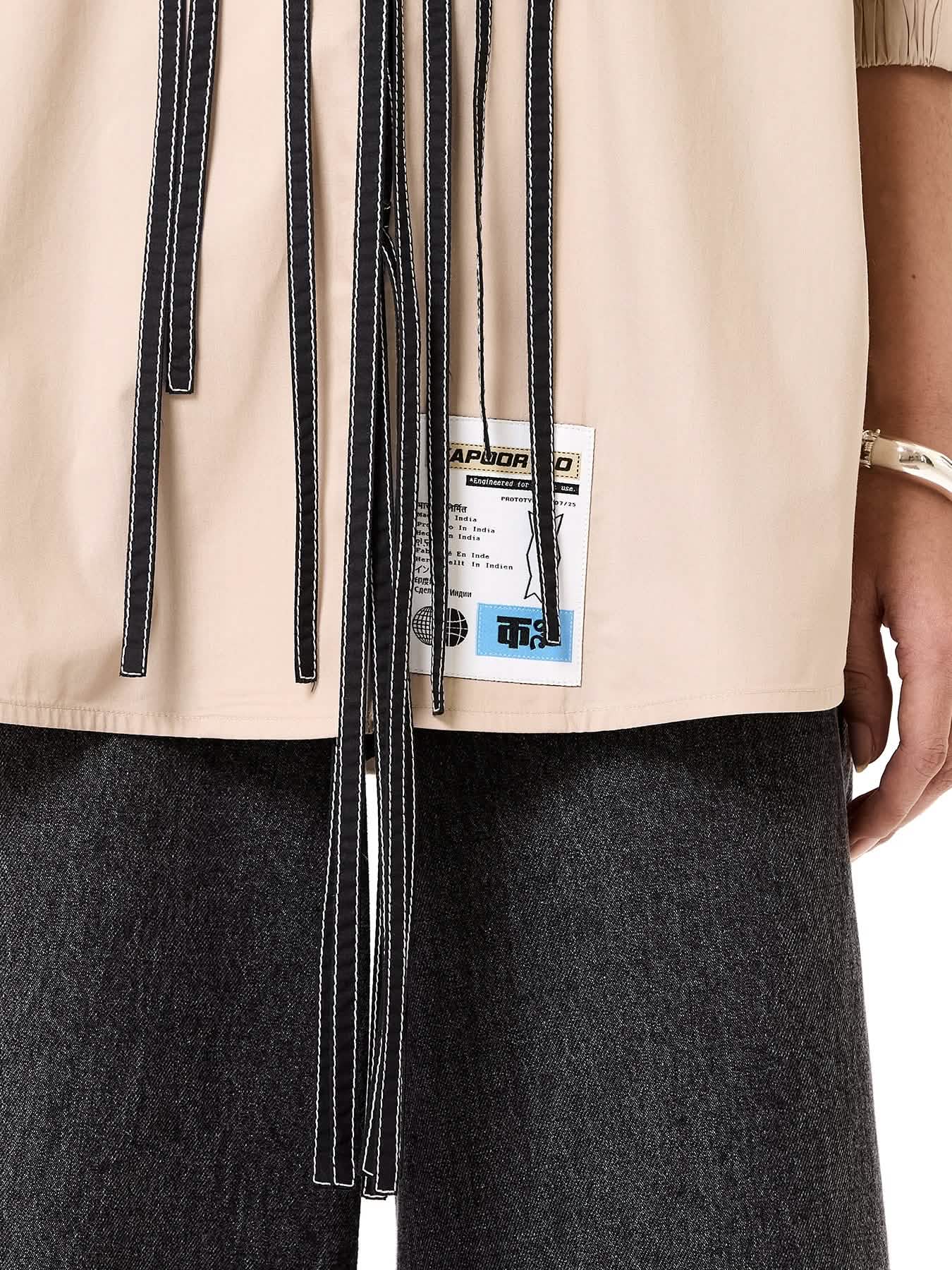 Embroidered Wing Tie-up Shirt