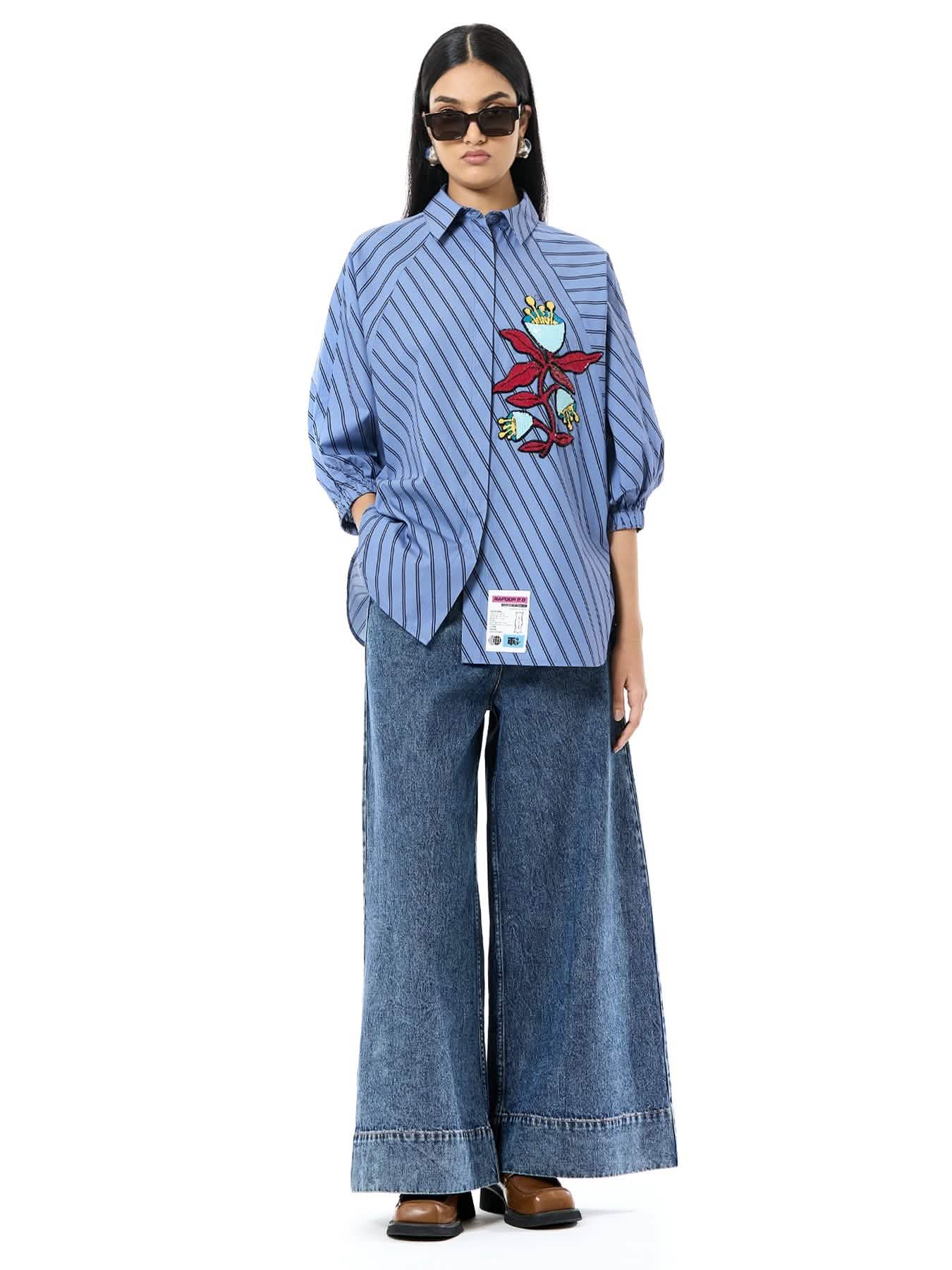 Striper Embroidered Wing Shirt