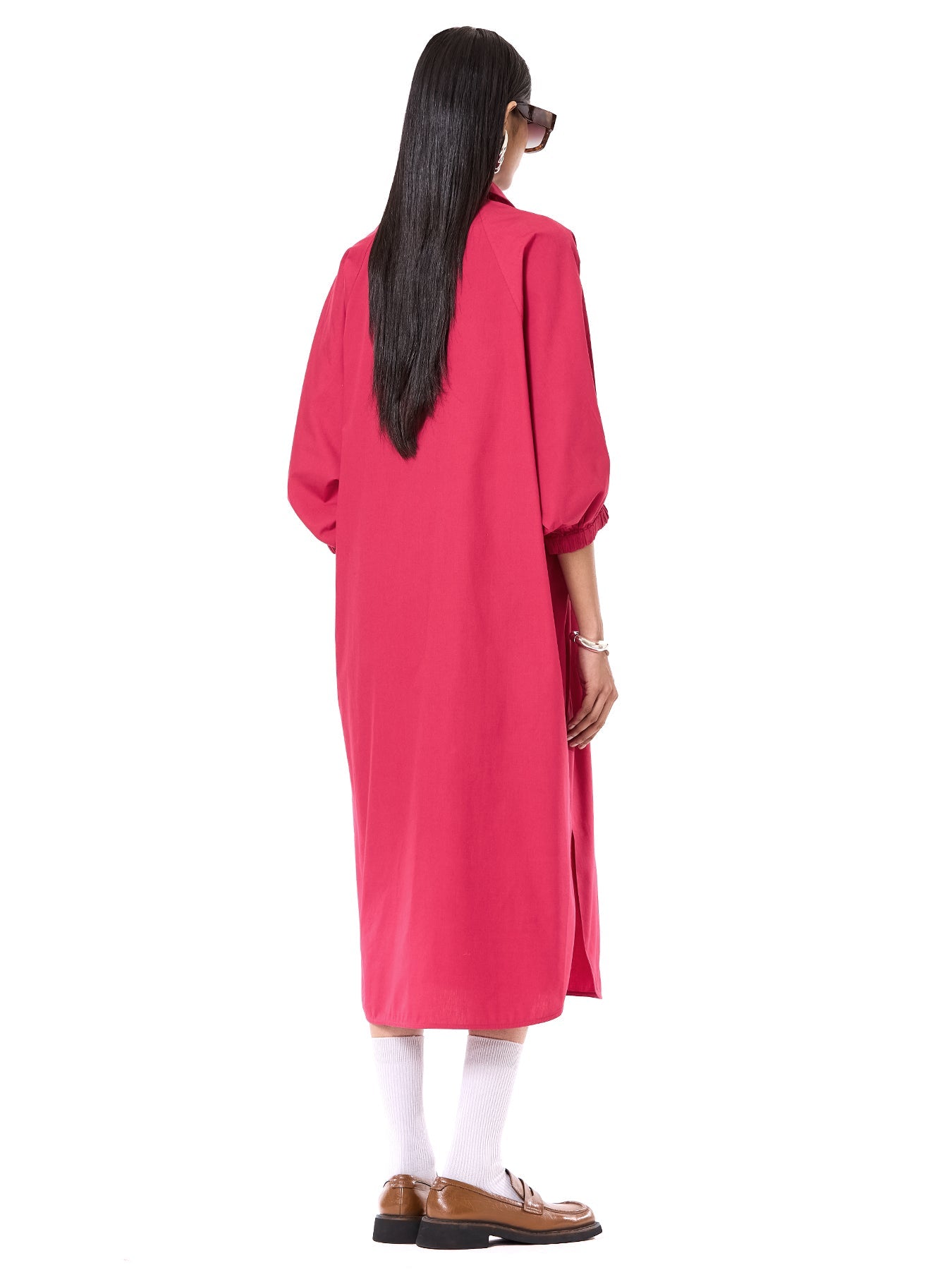 Embroidered Wing Shirt Dress