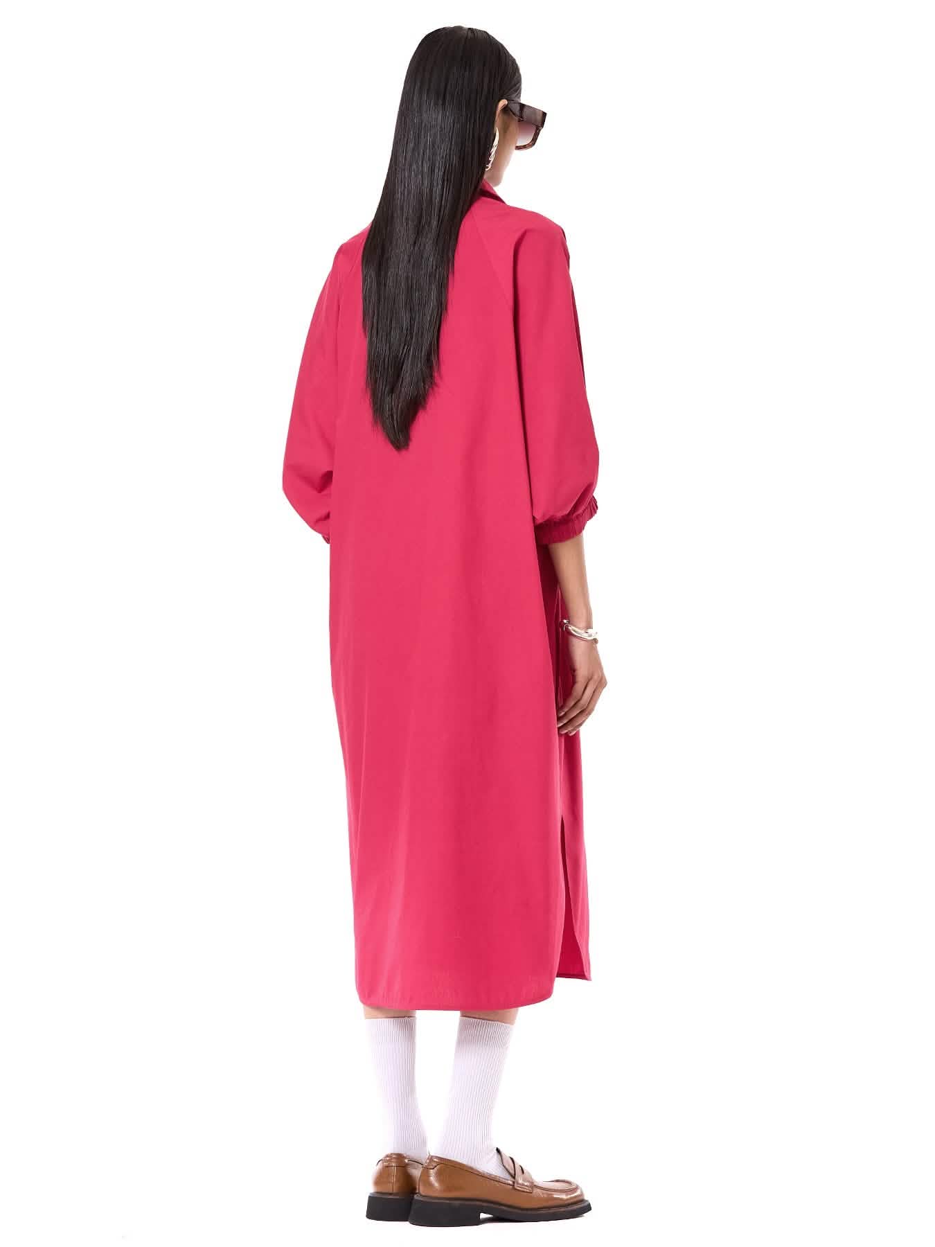 Embroidered Wing Shirt Dress