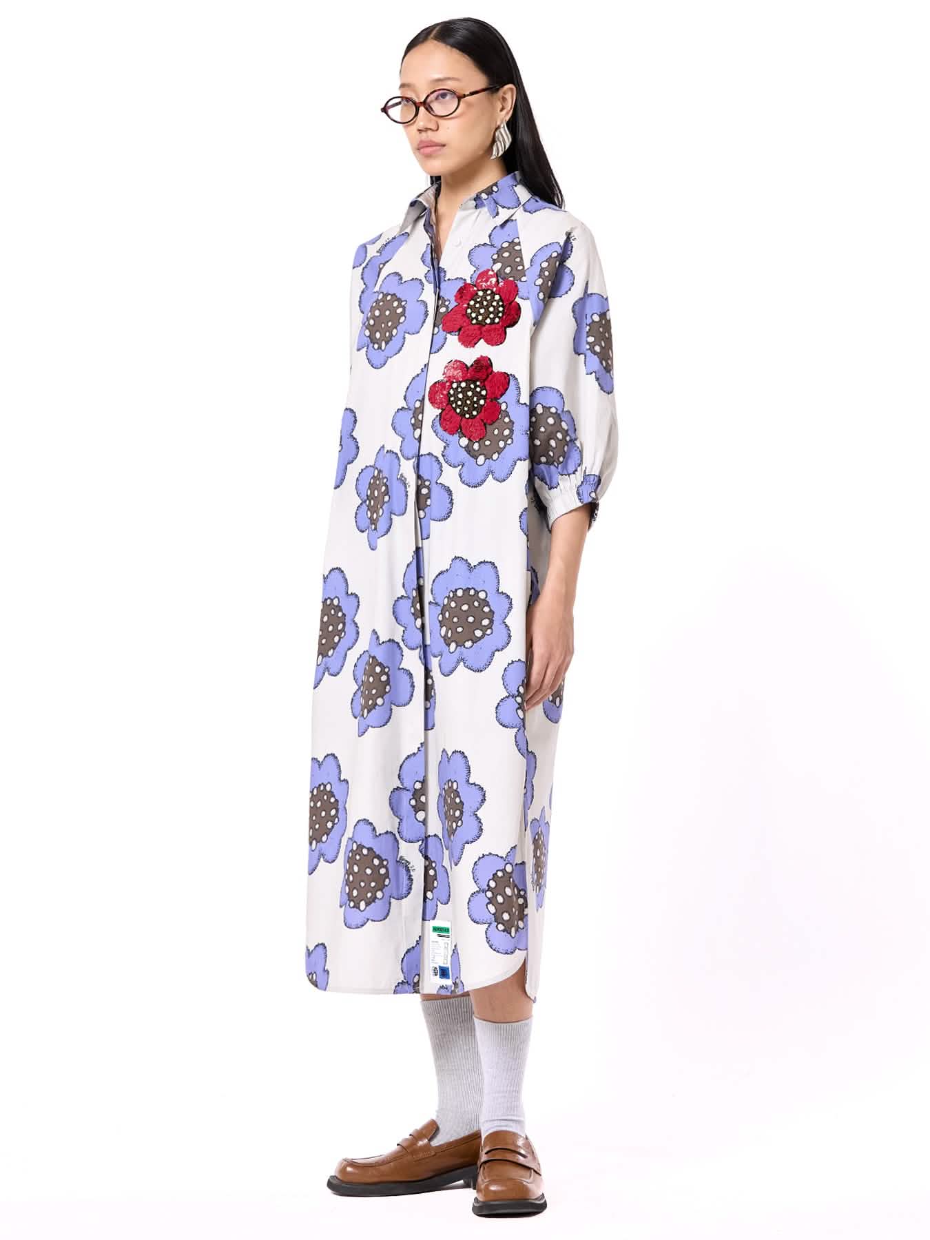 Embroidered Wing Shirt Dress