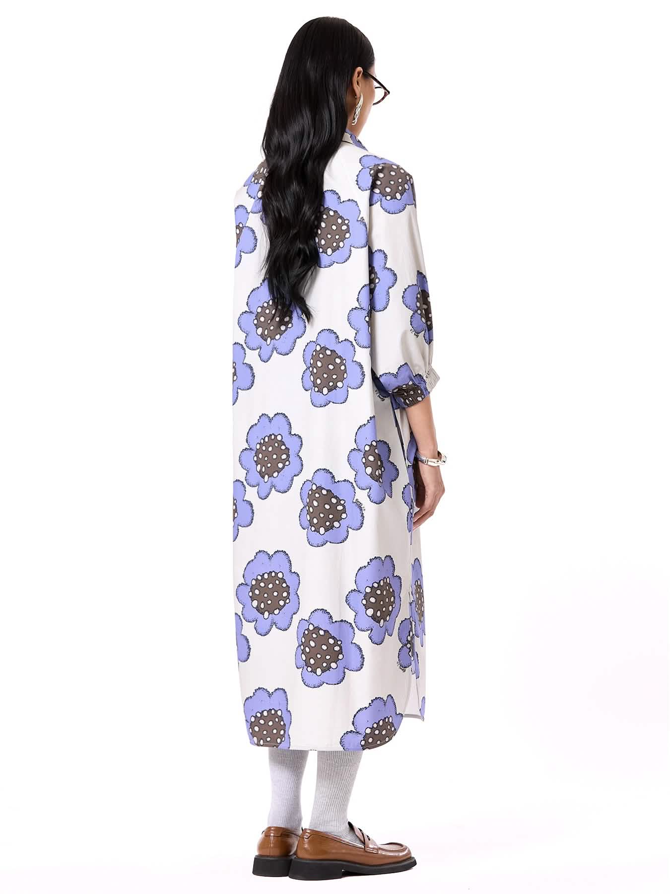 Embroidered Wing Shirt Dress