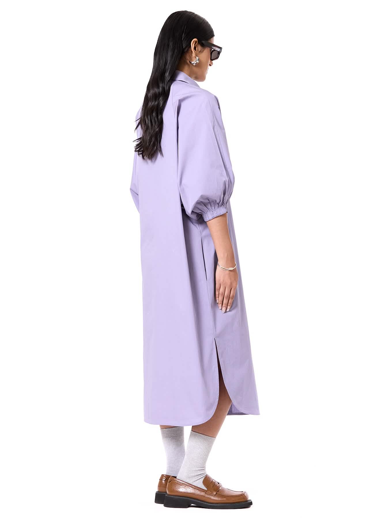 Embroidered Wing Shirt Dress