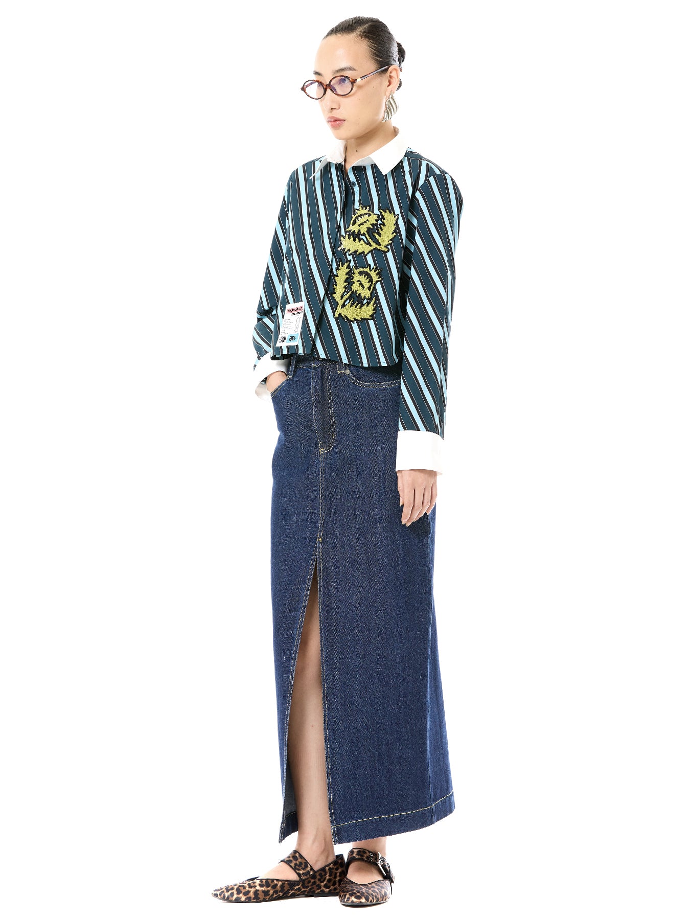 Embroidered Cropped Shirt