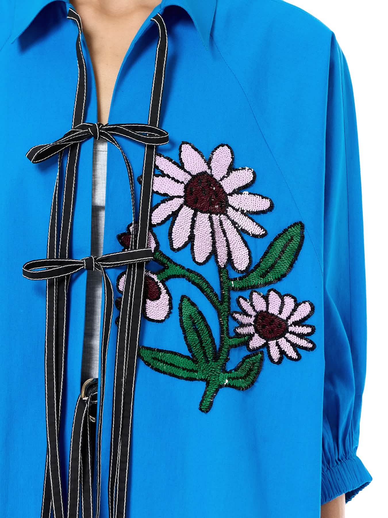Embroidered Wing Tie-up Shirt