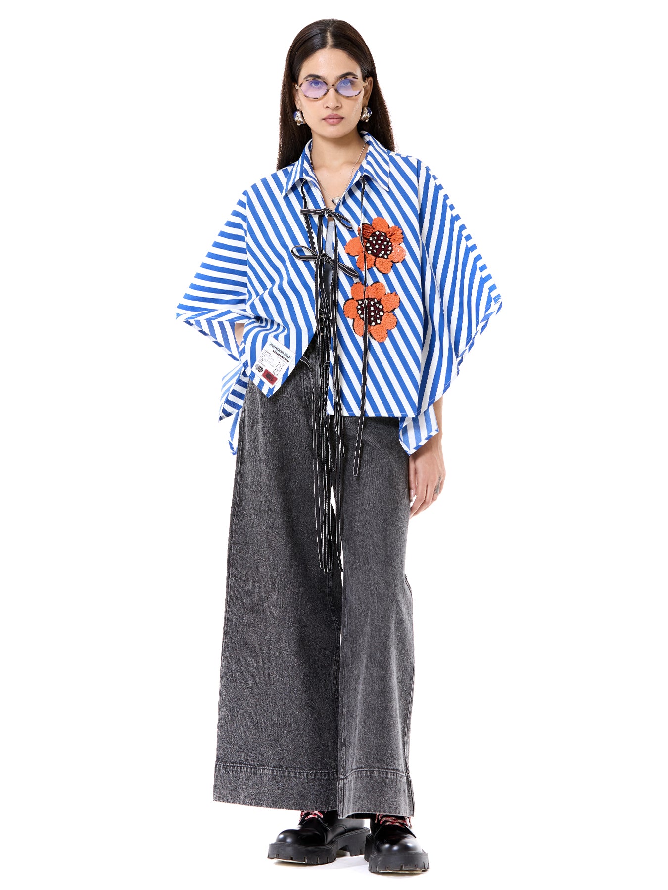 Embroidered Kaftan Tie-up Shirt