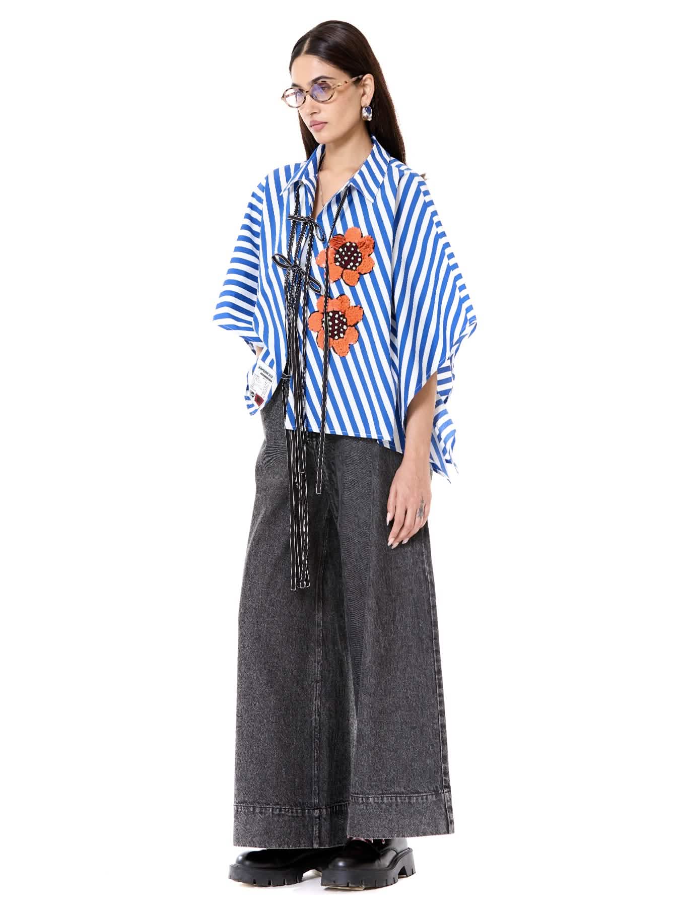 Embroidered Kaftan Tie-up Shirt