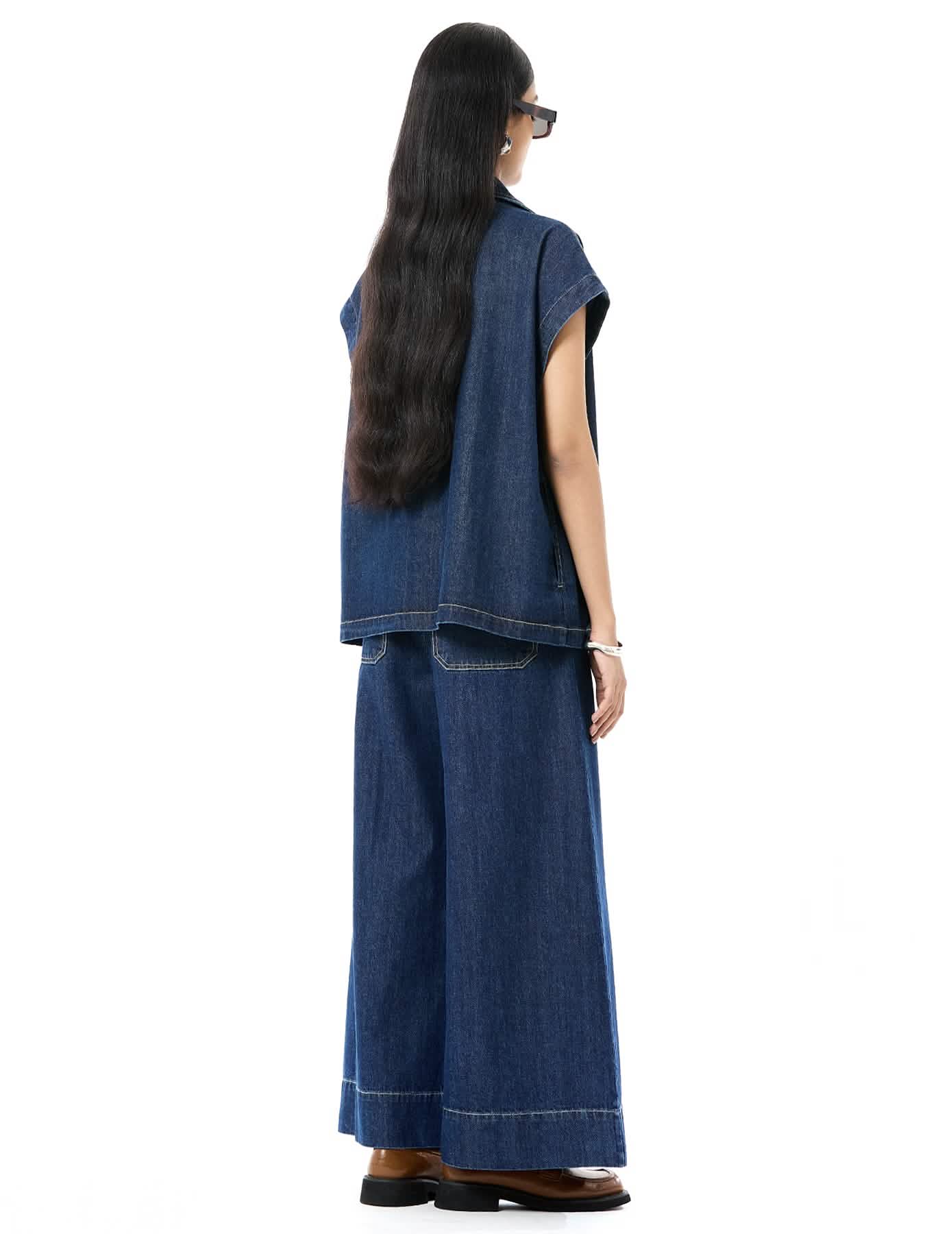 Distressed Tie-up Vest