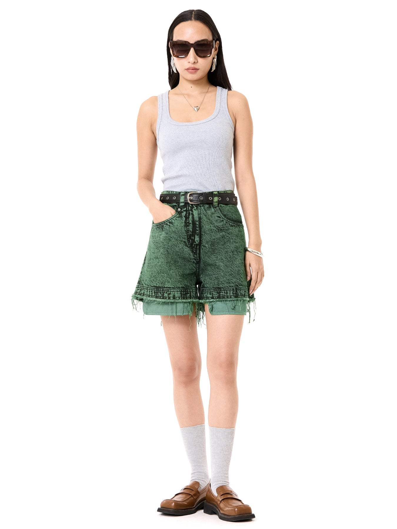 Raw Edge Denim Shorts