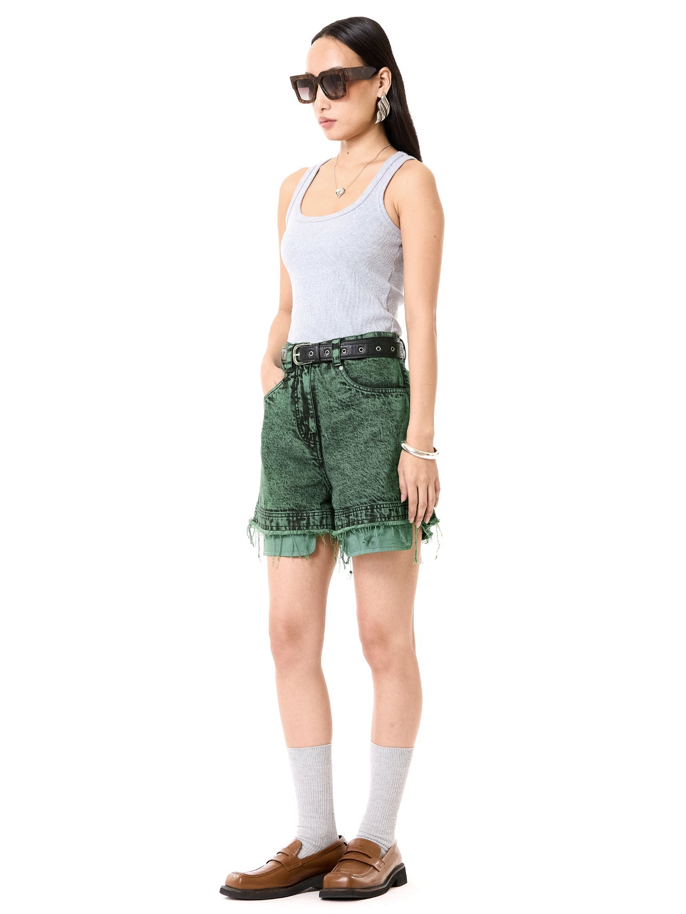 Raw Edge Denim Shorts