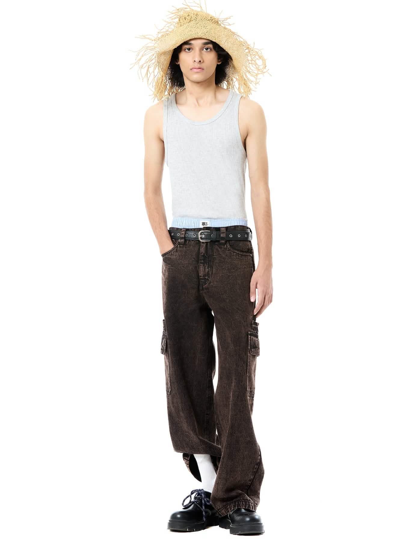 Washed Denim Cargo