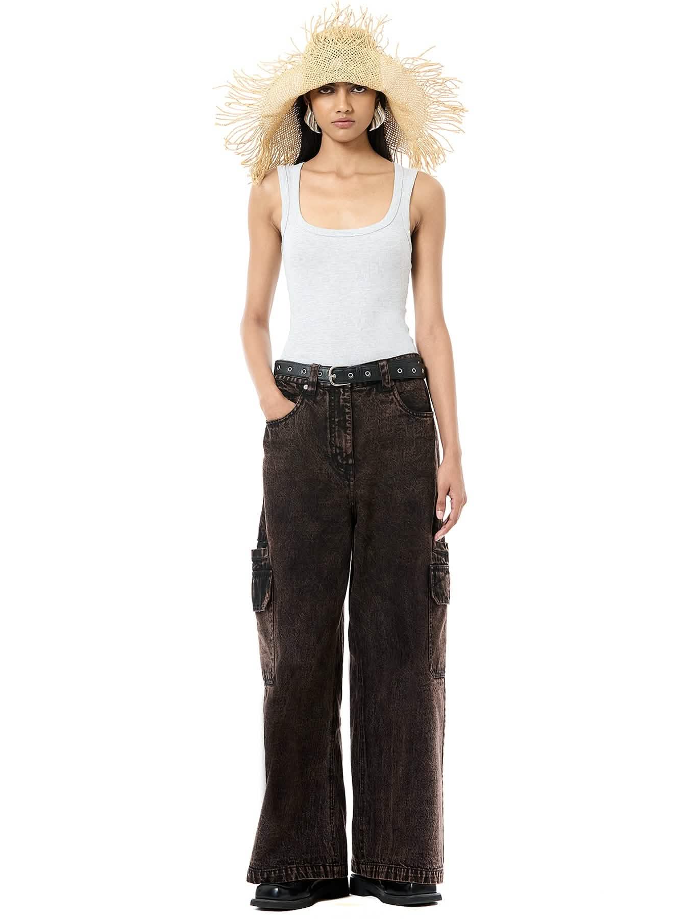Washed Denim Cargo