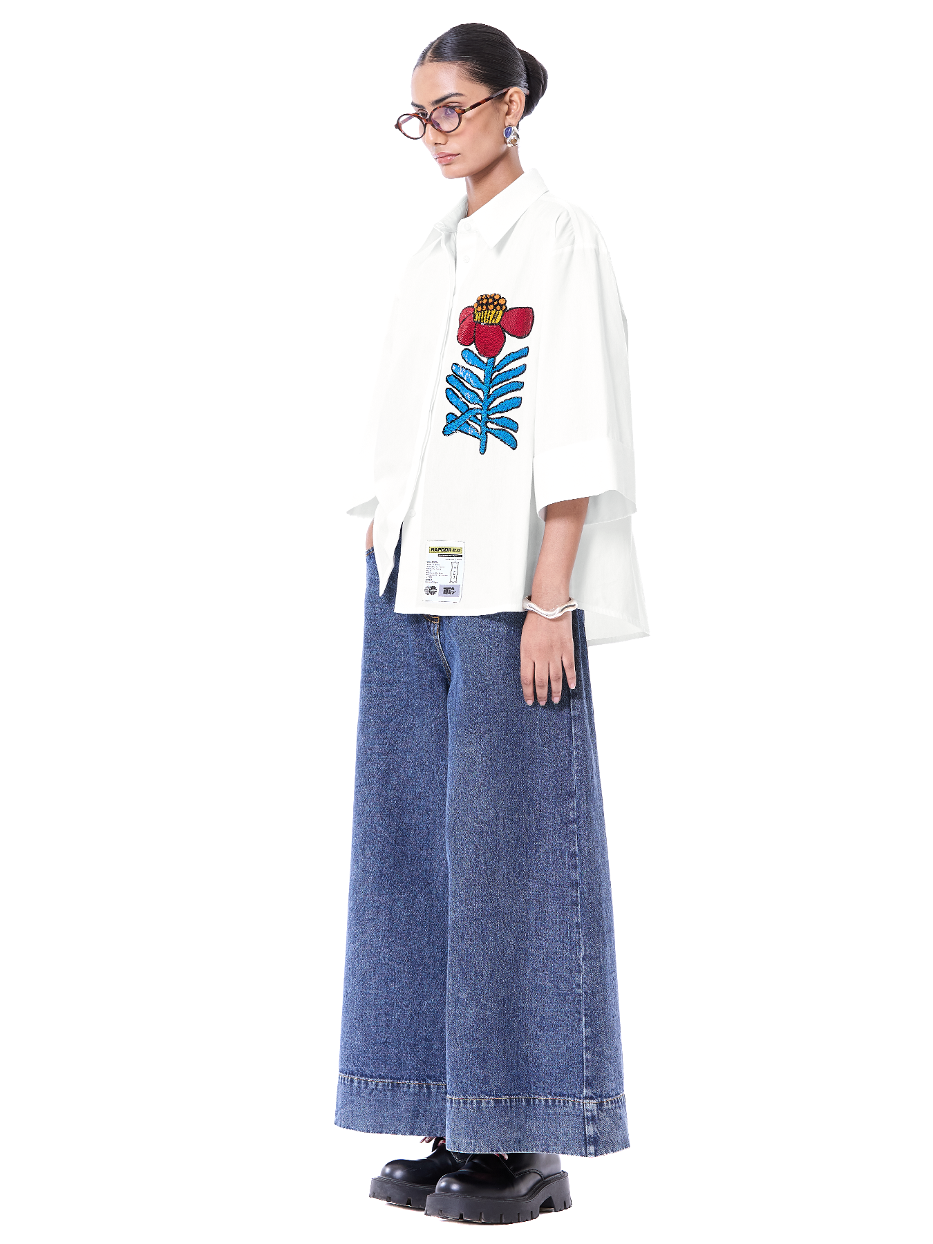 Embroidered Oversize Shirt