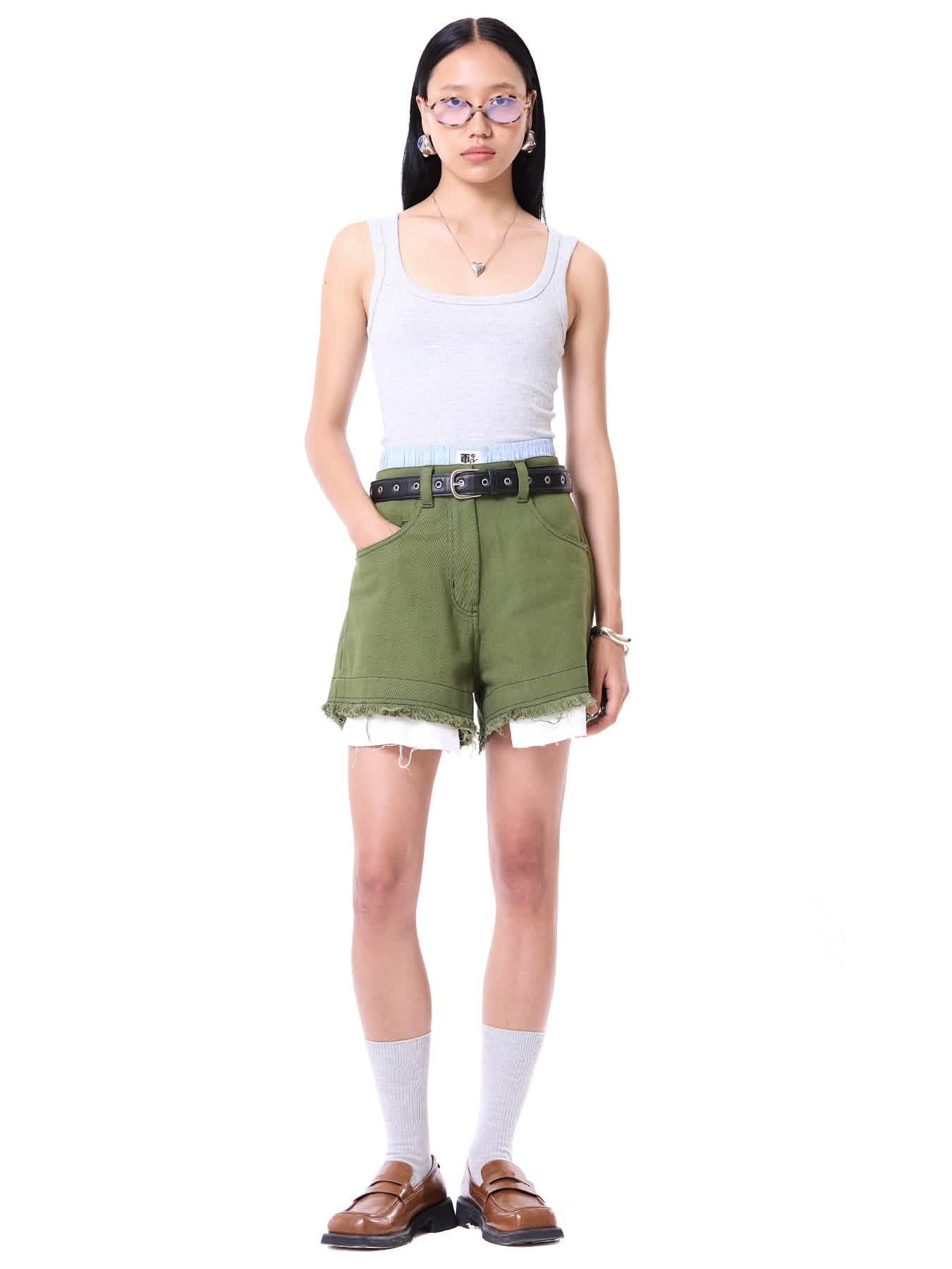 Raw Edge Denim Shorts
