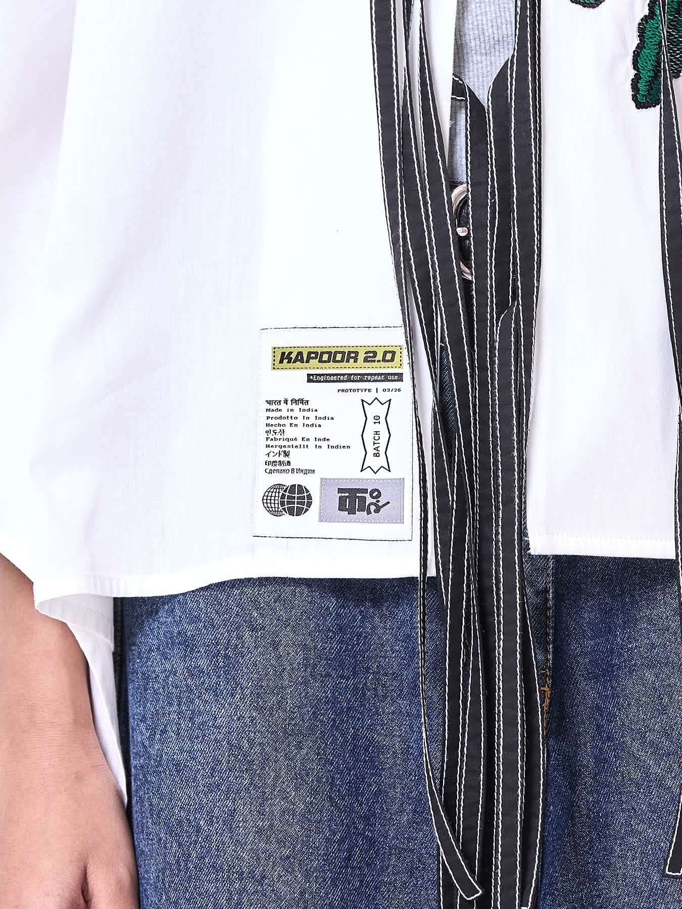 Embroidered Kaftan Tie-up Shirt