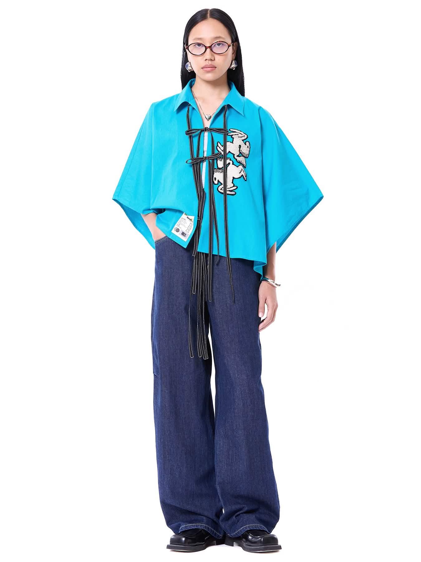 Embroidered Kaftan Tie-up Shirt