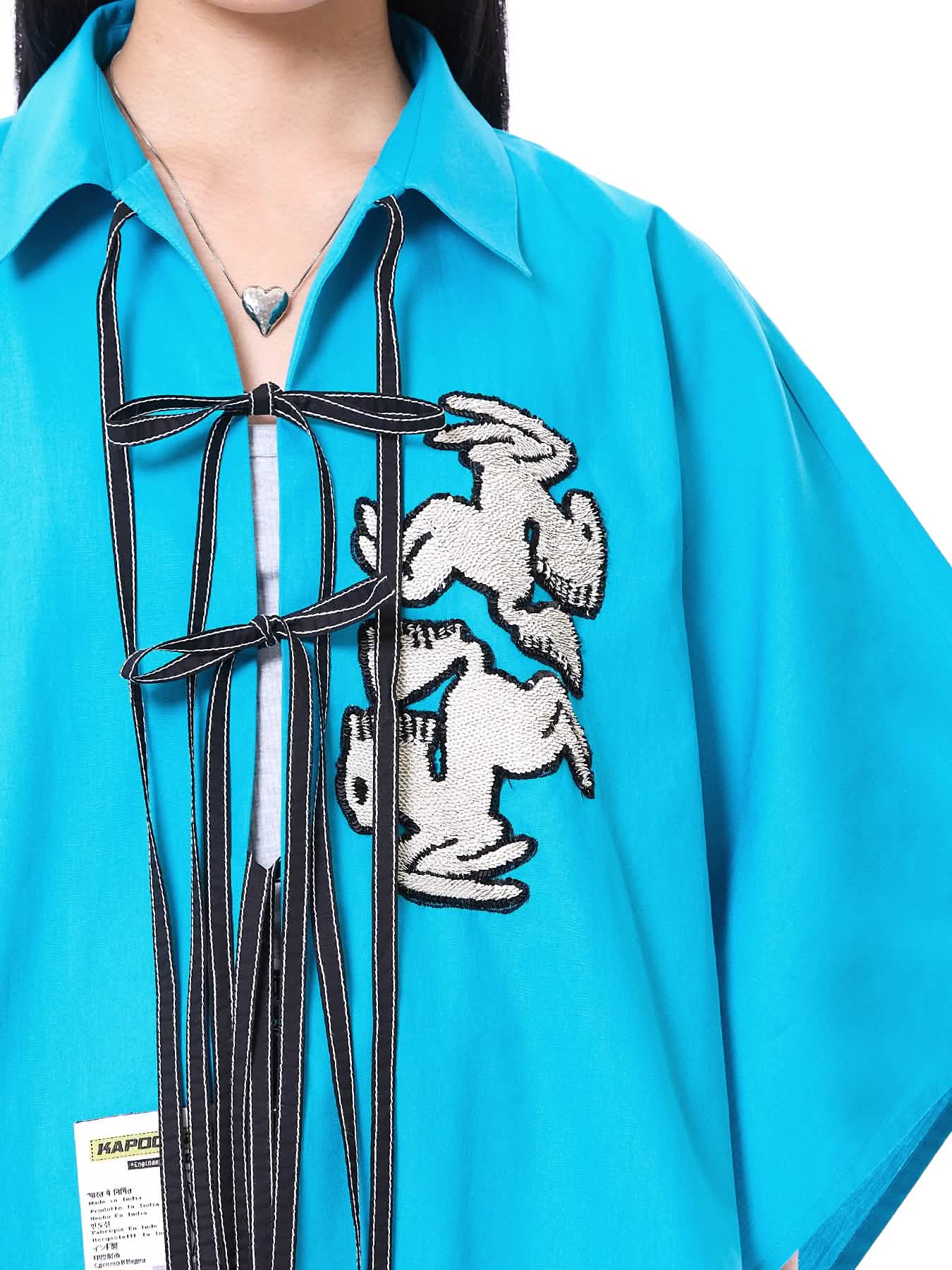 Embroidered Kaftan Tie-up Shirt