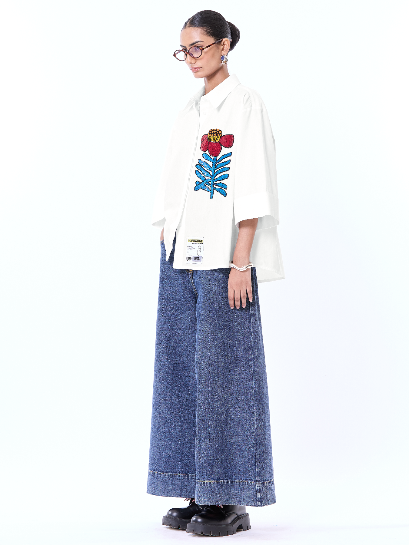 Embroidered Oversize Shirt