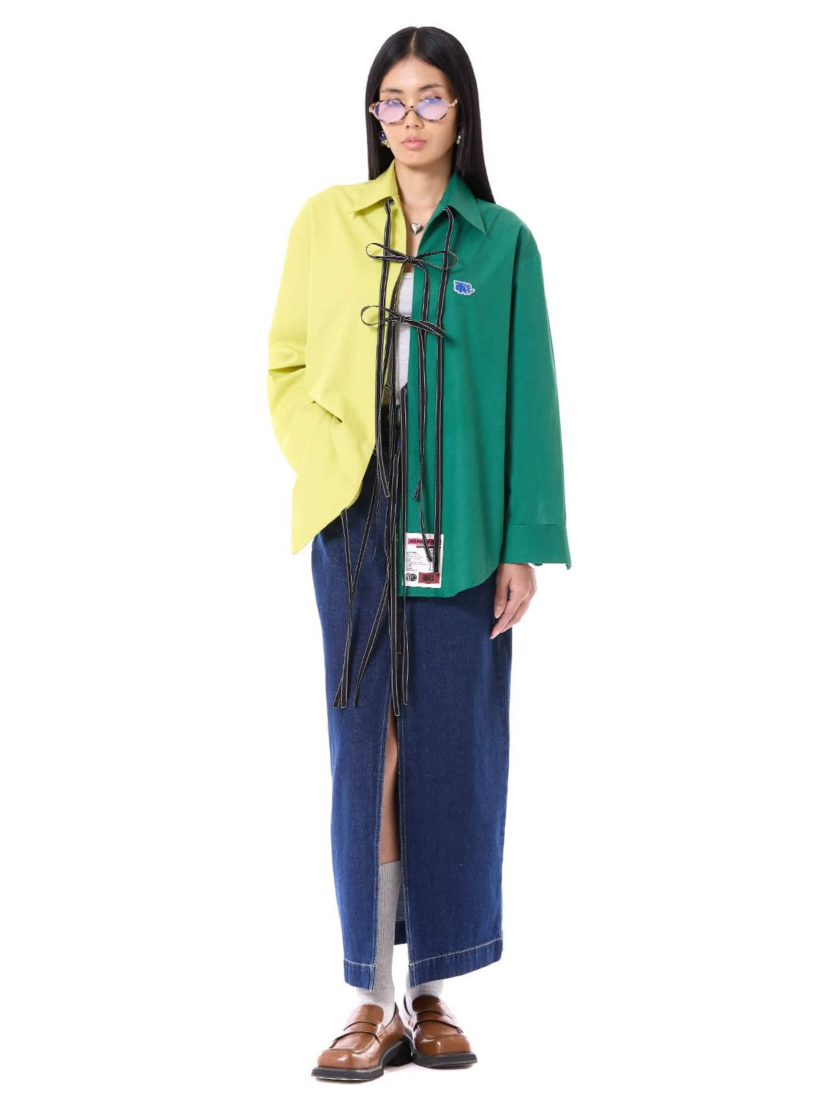 Logo Split Tie-up Shirt