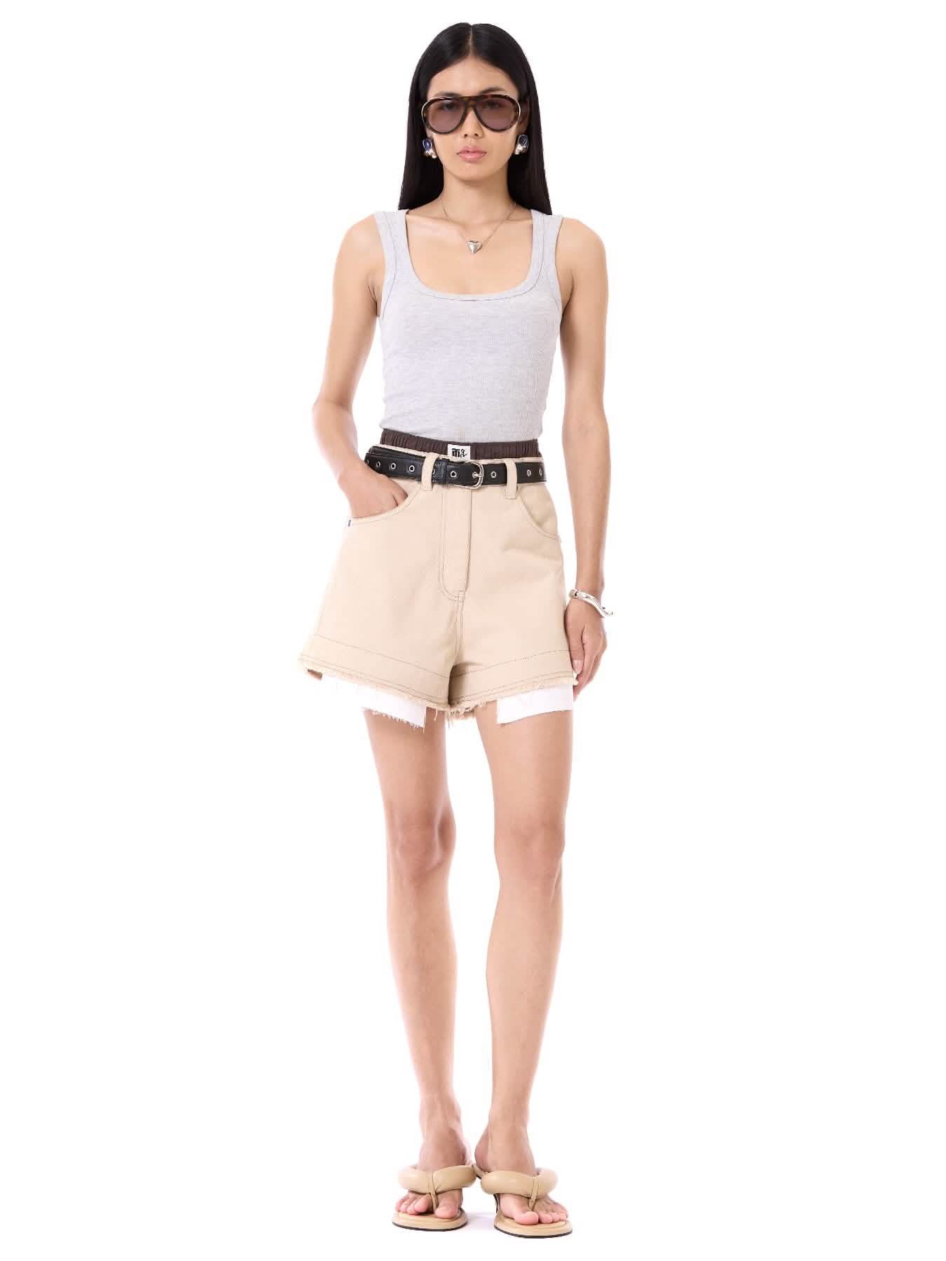 Raw Edge Denim Shorts