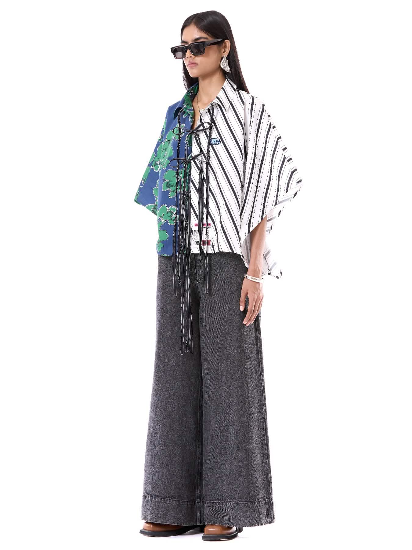 Embroidered Kaftan Tie-up Shirt