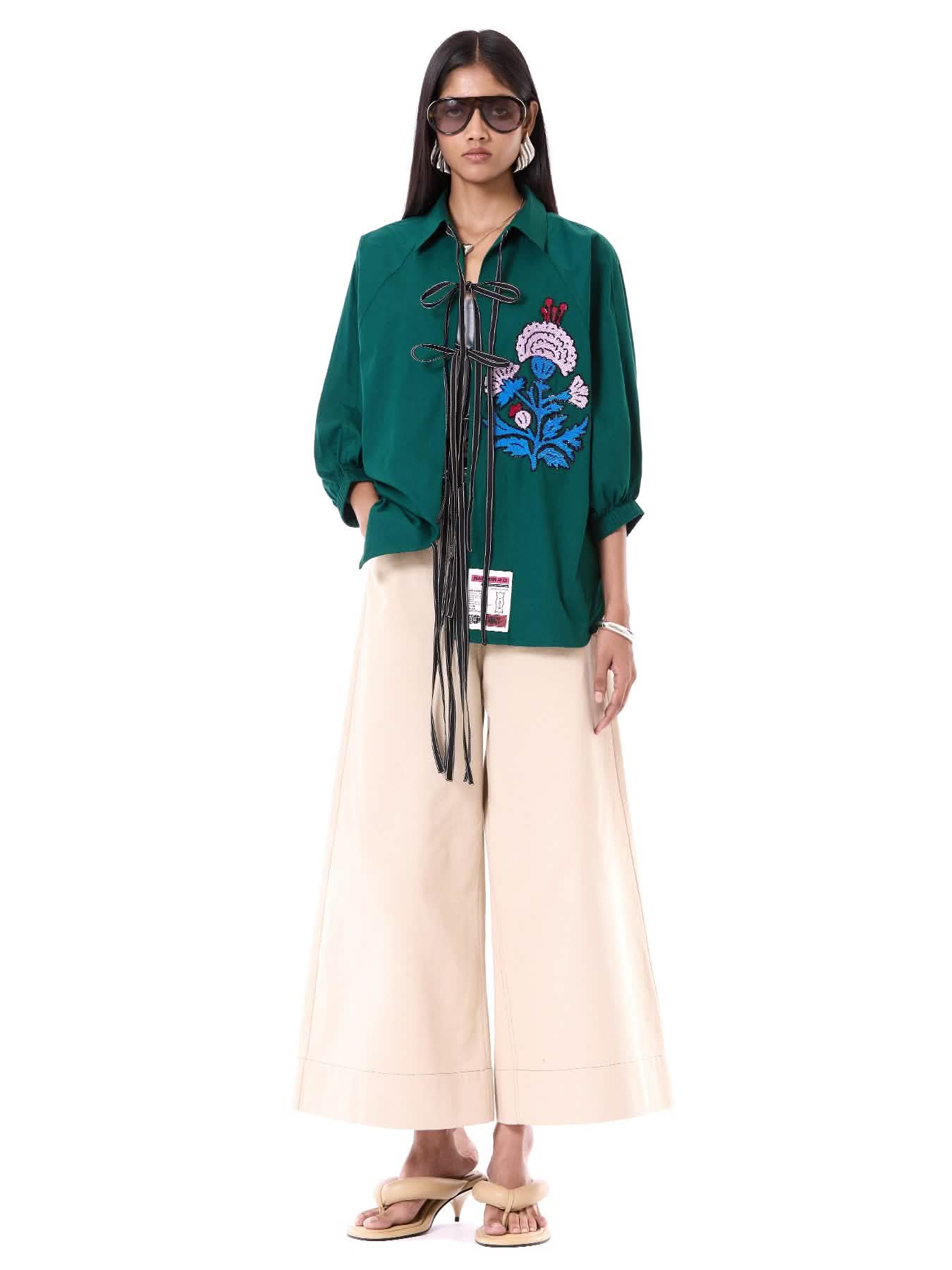 Embroidered Tie-up Shirt