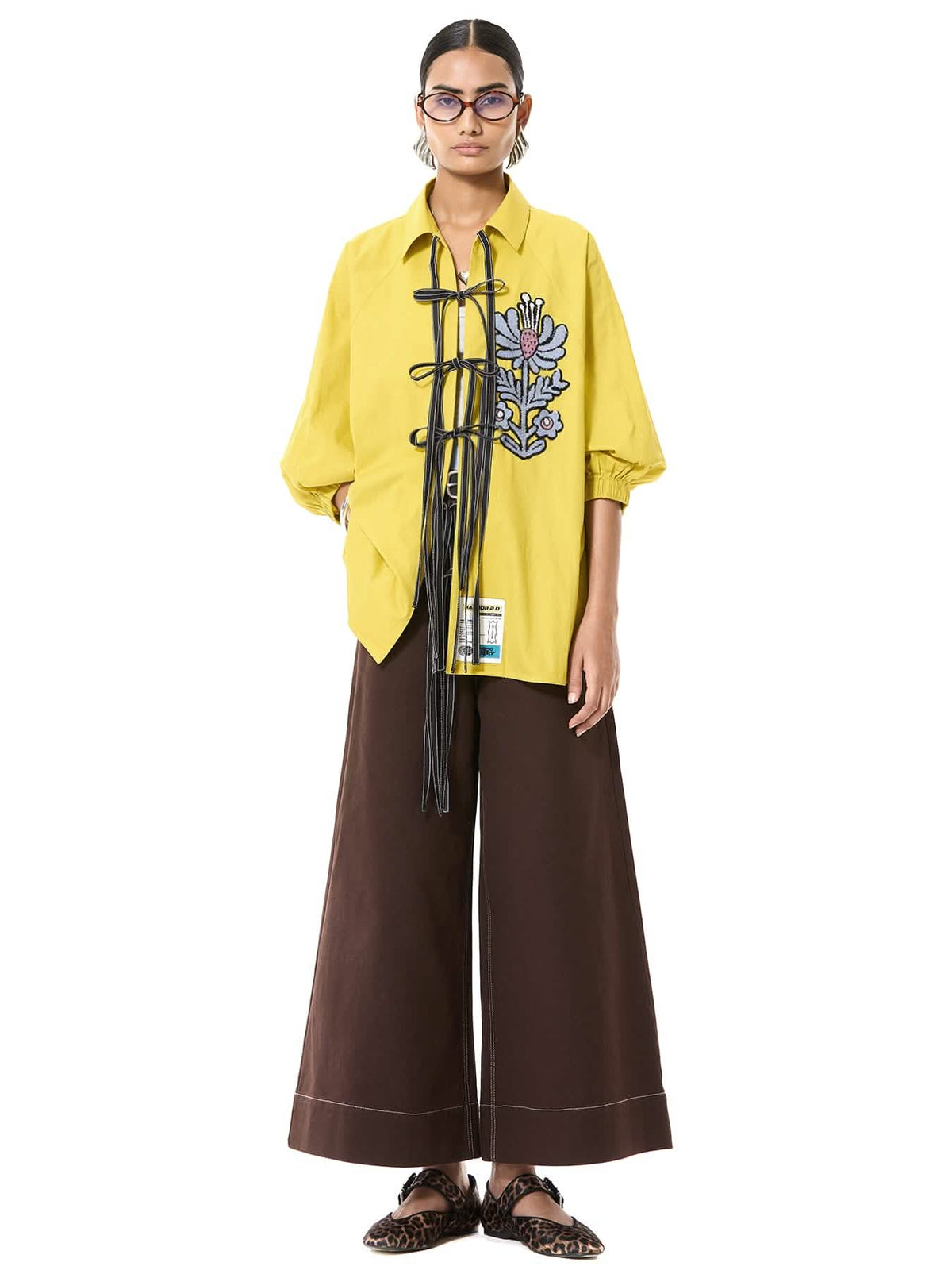 Embroidered Tie-up Shirt