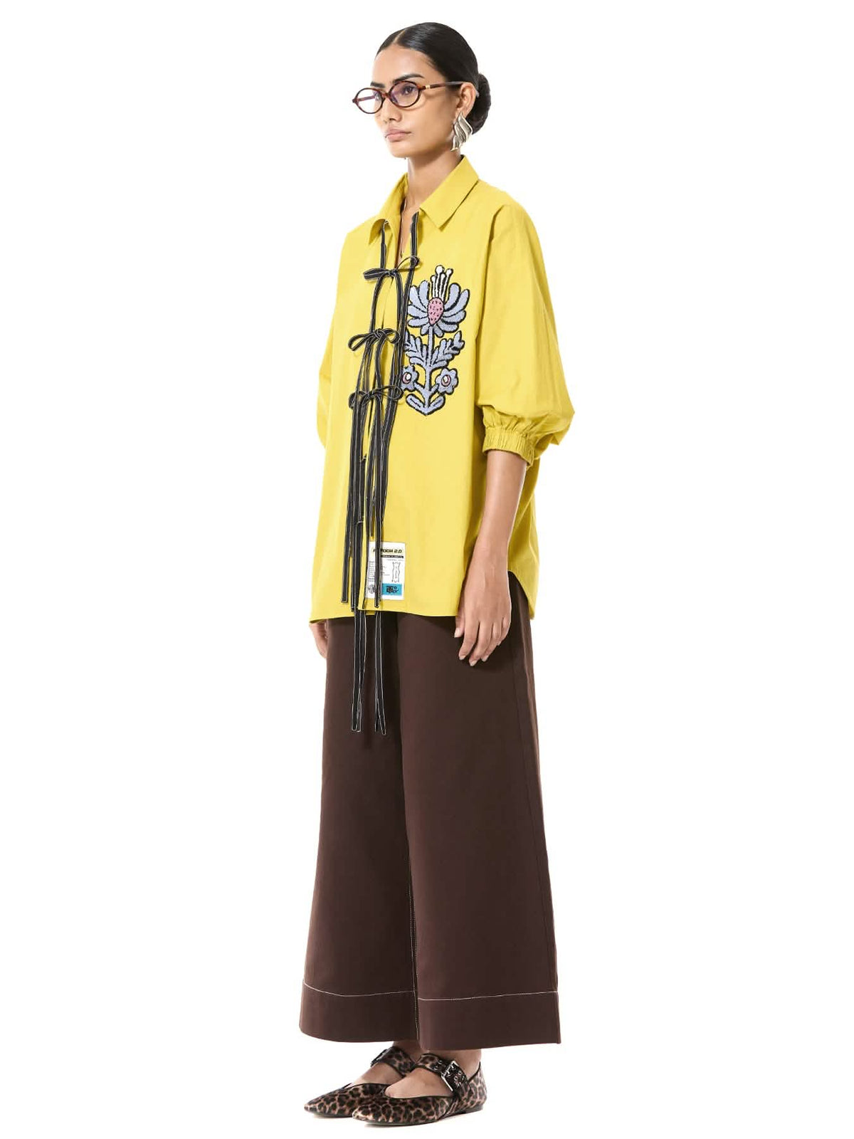 Embroidered Tie-up Shirt