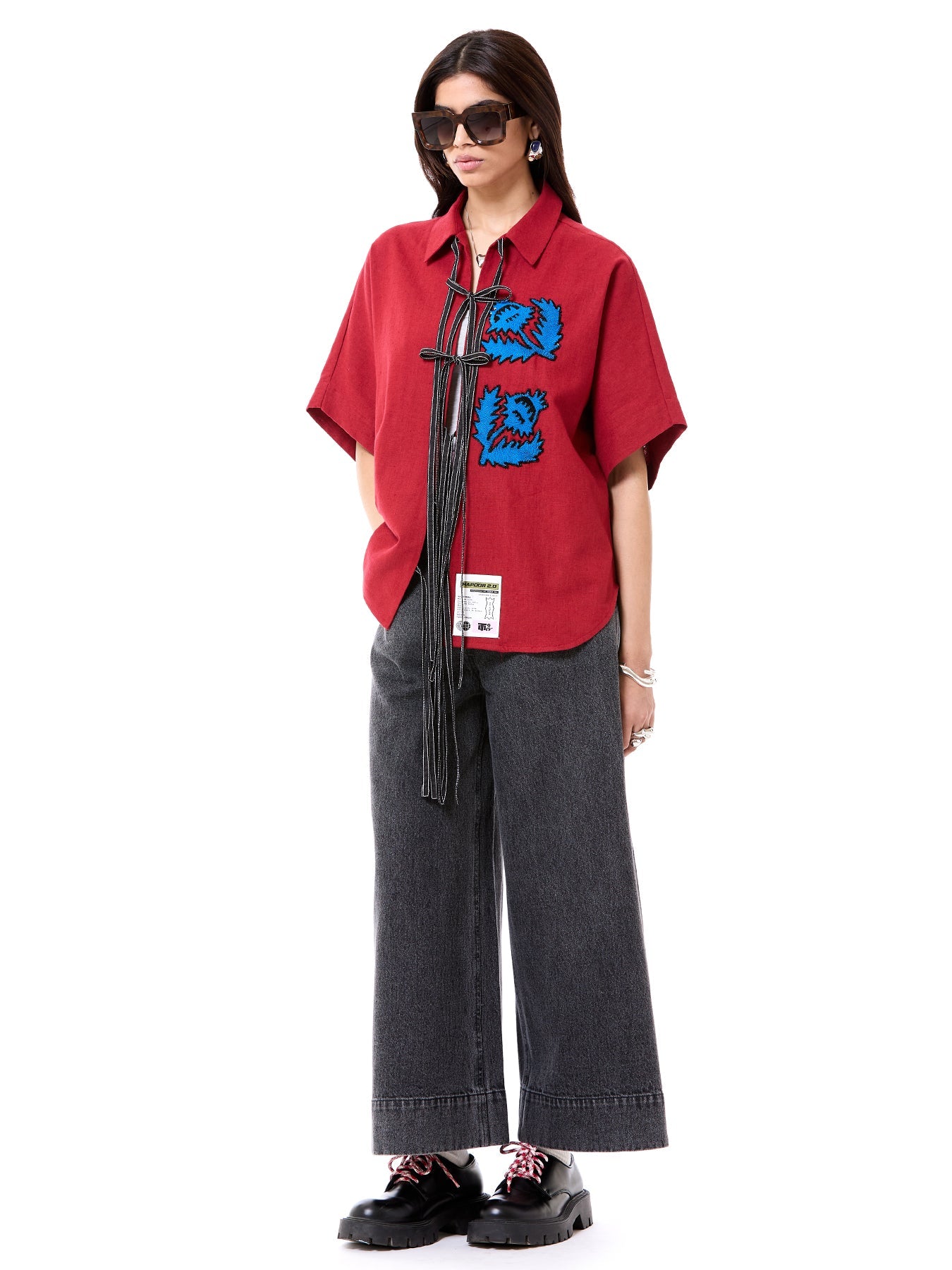 Embroidered Tie-up Shirt
