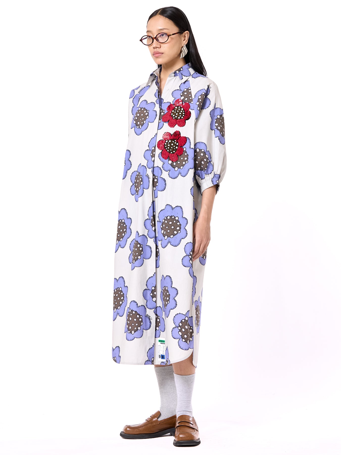 Embroidered Wing Shirt Dress