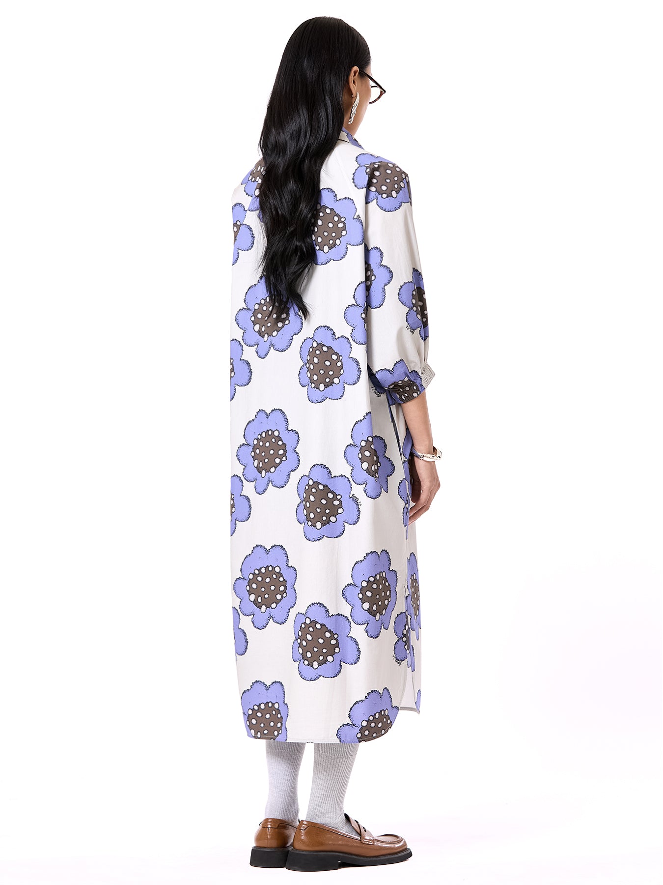 Embroidered Wing Shirt Dress