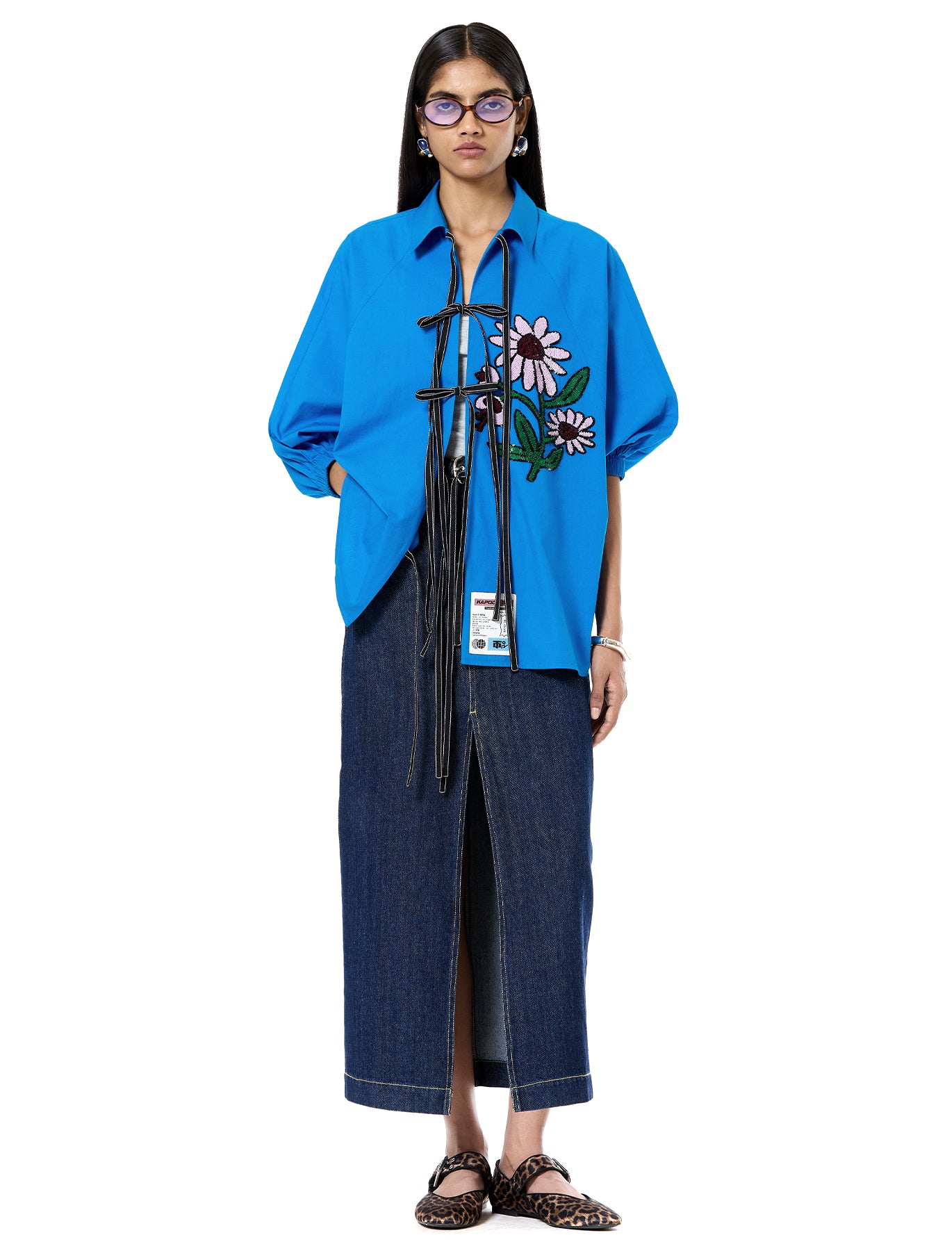 Embroidered Wing Tie-up Shirt