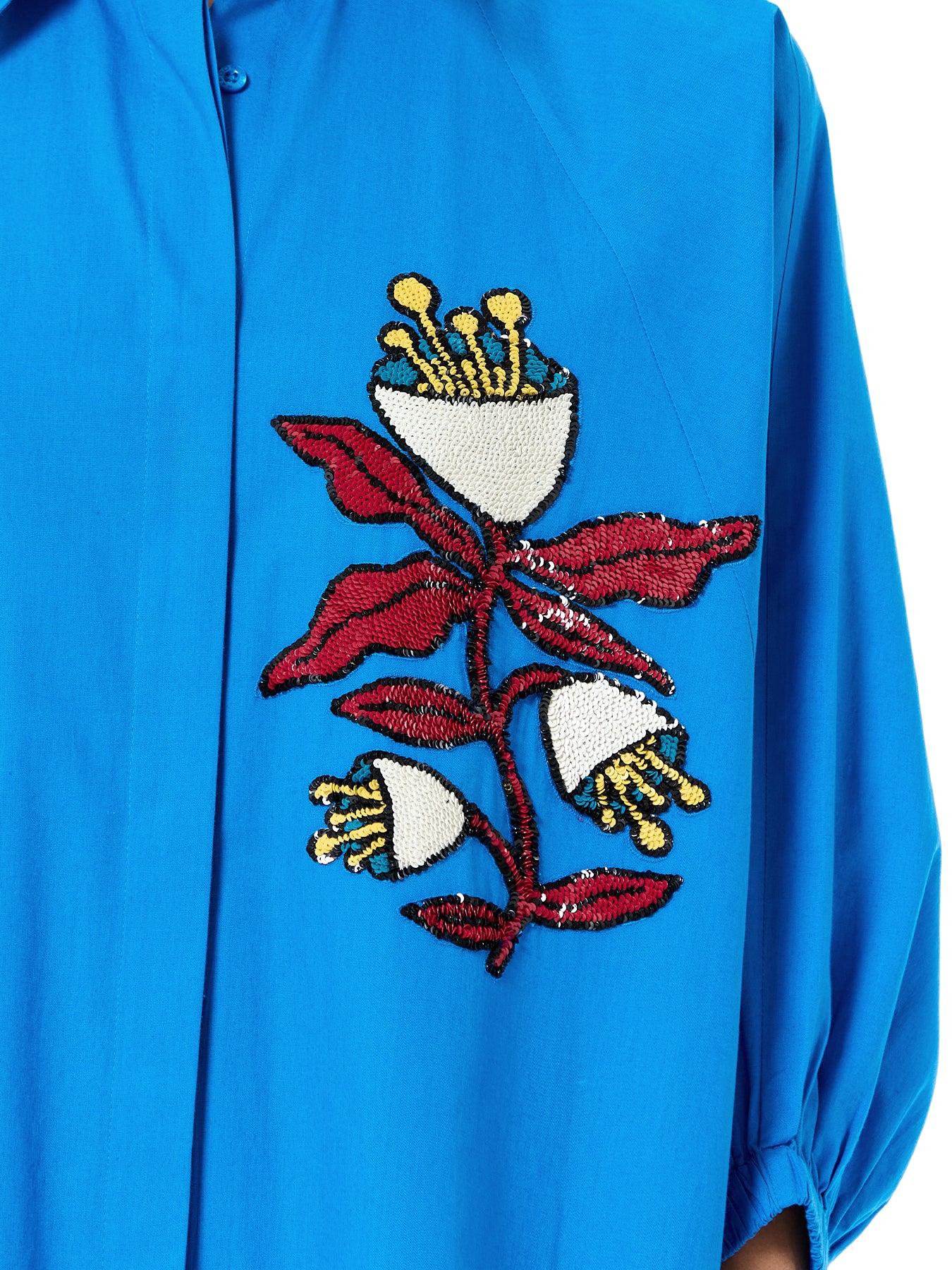 Embroidered Wing Shirt Dress