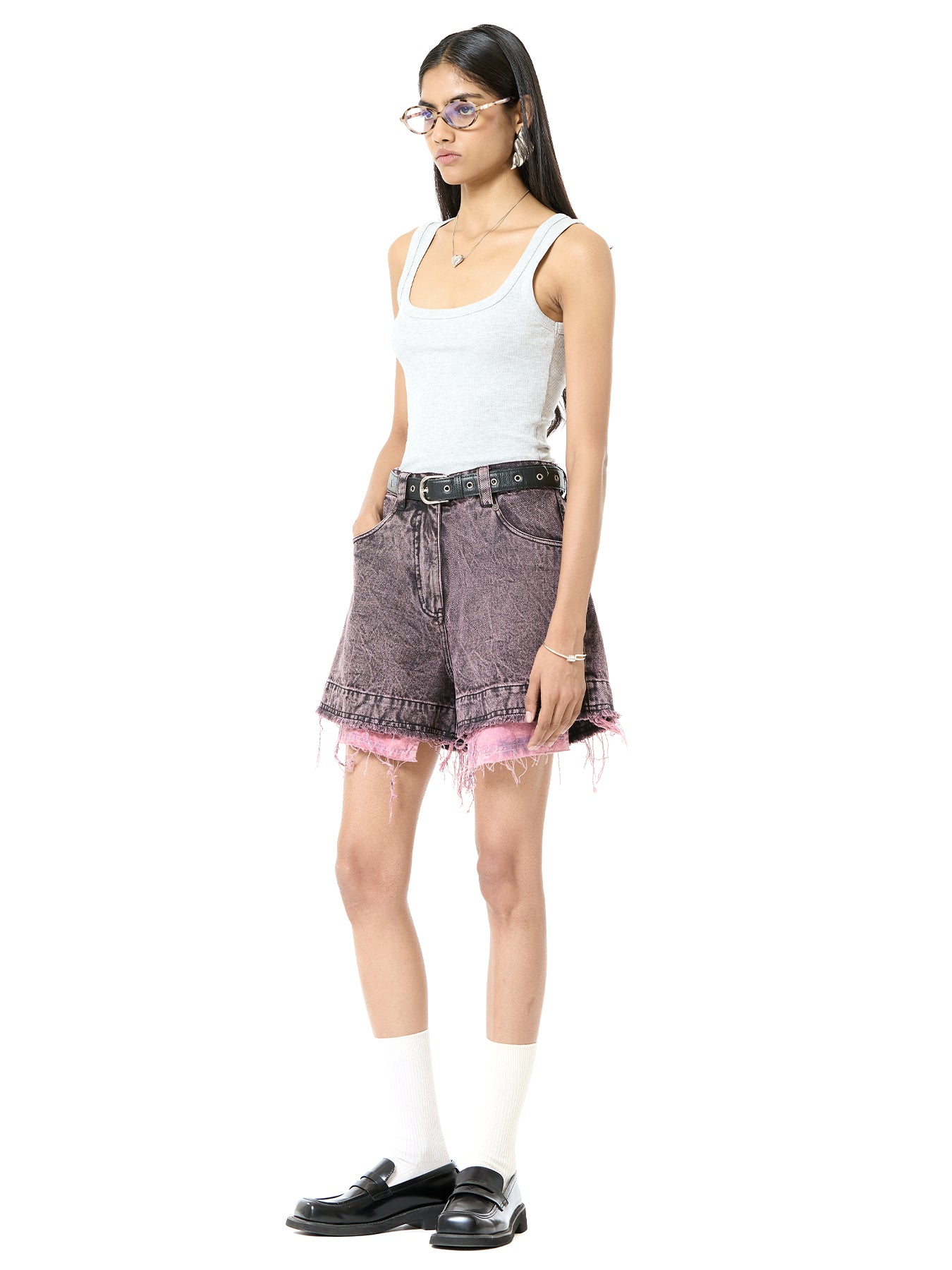 Raw Edge Denim Shorts
