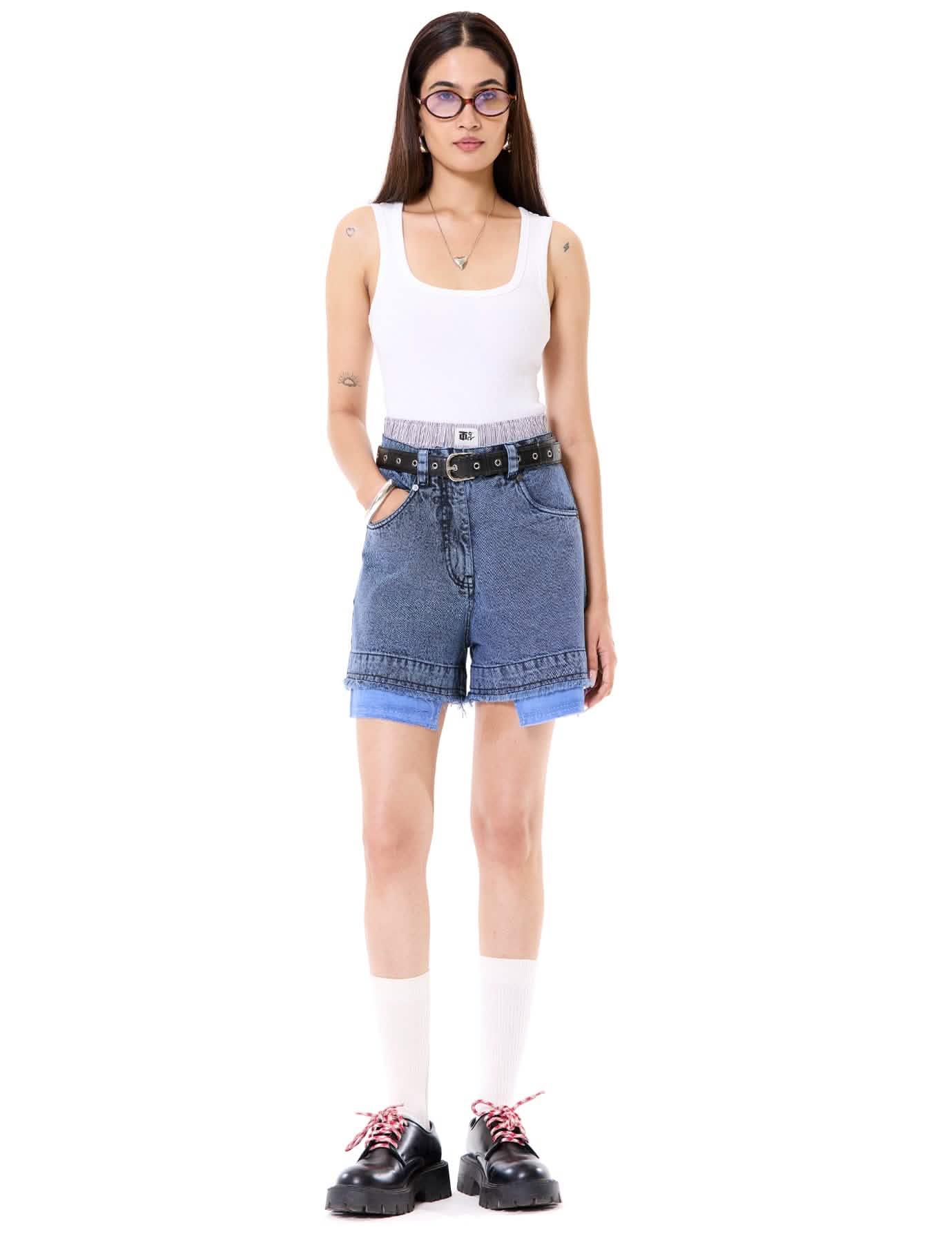 Raw Edge Denim Shorts