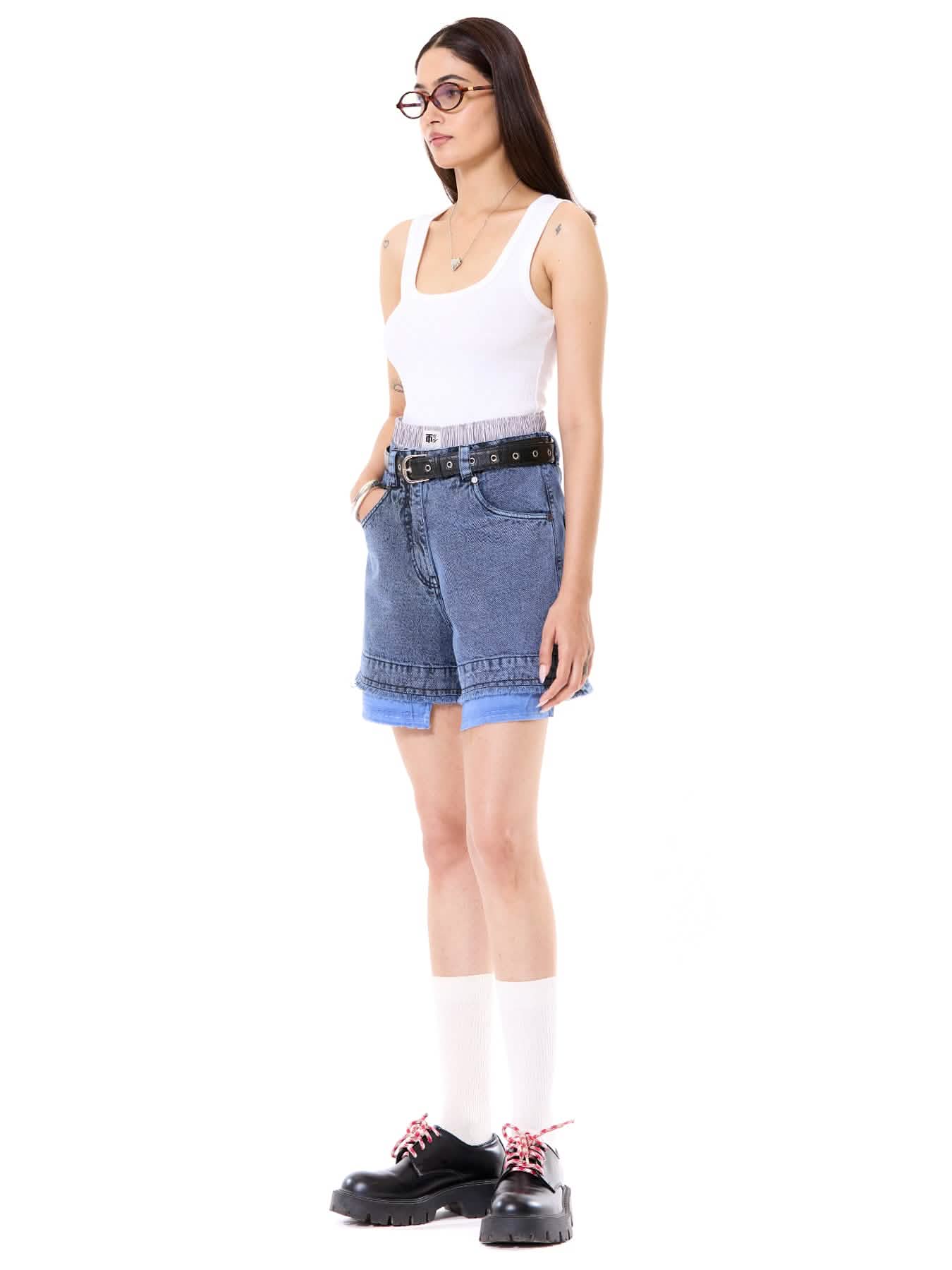 Raw Edge Denim Shorts